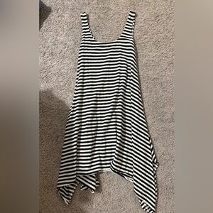 Striped Black and White Women's Dress asymmetric size M